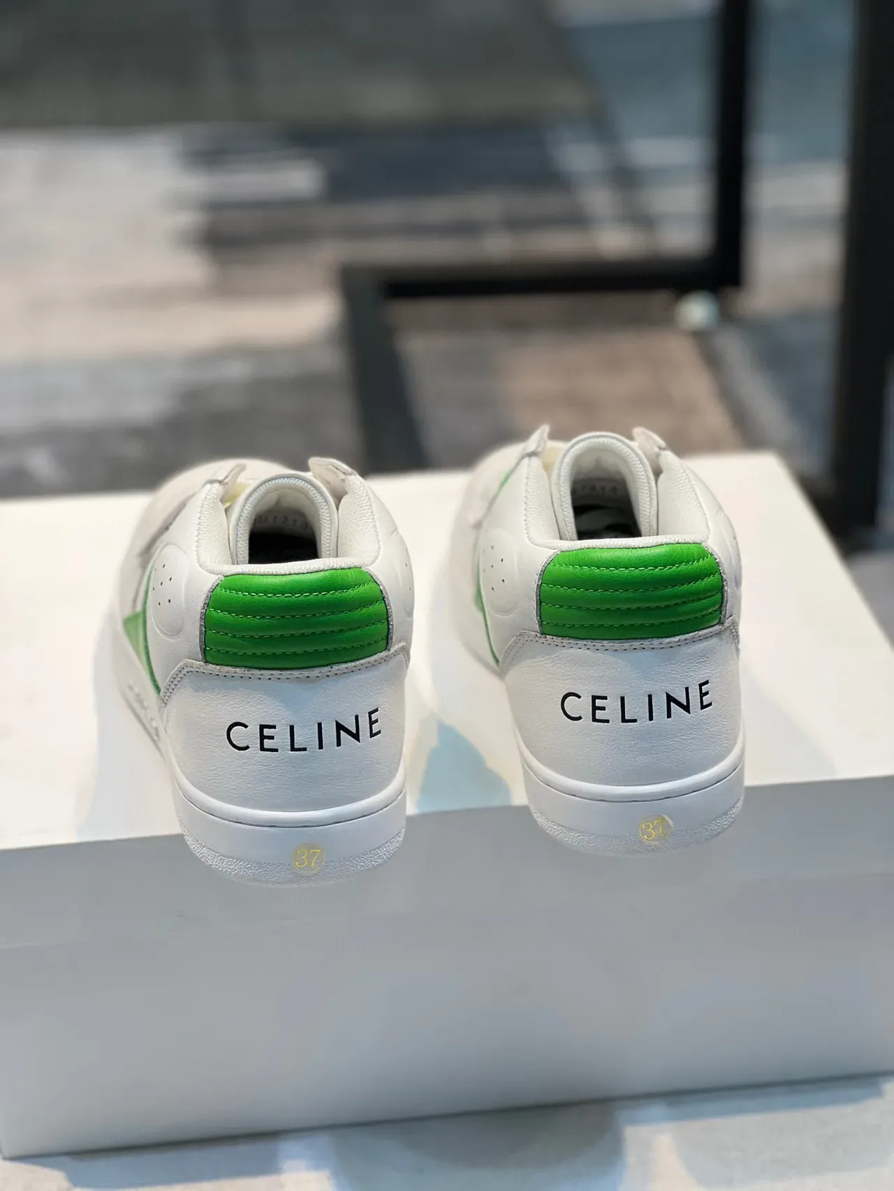 Celine CT-01 White and Green Lifestyle Sneakers 2
