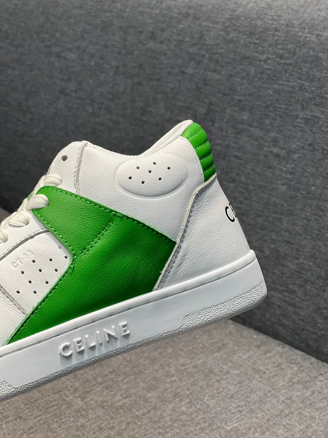 Celine CT-01 White and Green Lifestyle Sneakers 7