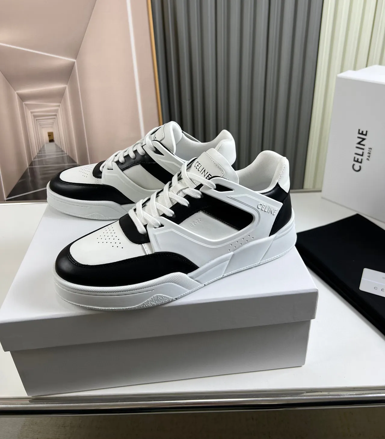 Celine CT-01 Z Trainer White and Black Lifestyle Sneakers 7