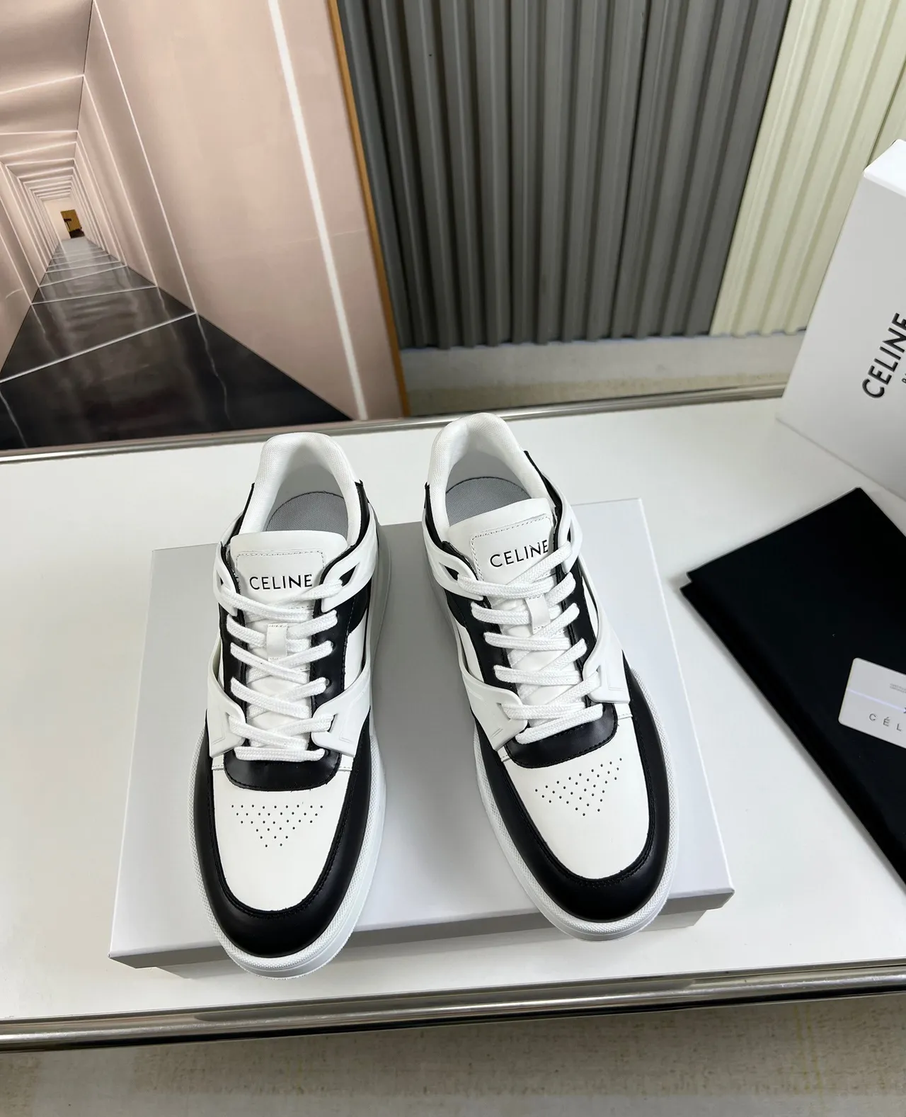 Celine CT-01 Z Trainer White and Black Lifestyle Sneakers 8