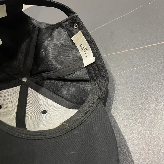 Céline Embroidered Double-C Logo Black Baseball Cap 3