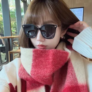 Chanel Black Gold Cat-Eye Silhouette Acetate Frame Sunglasses