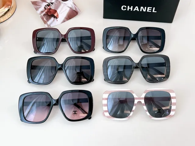 Chanel 黑色 紫色 超大方框 厚醋酸纤维镜腿 太阳镜 3