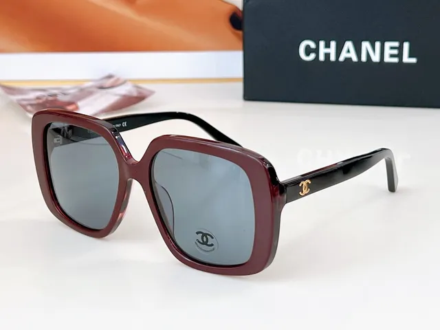 Chanel 黑色 紫色 超大方框 厚醋酸纤维镜腿 太阳镜 8