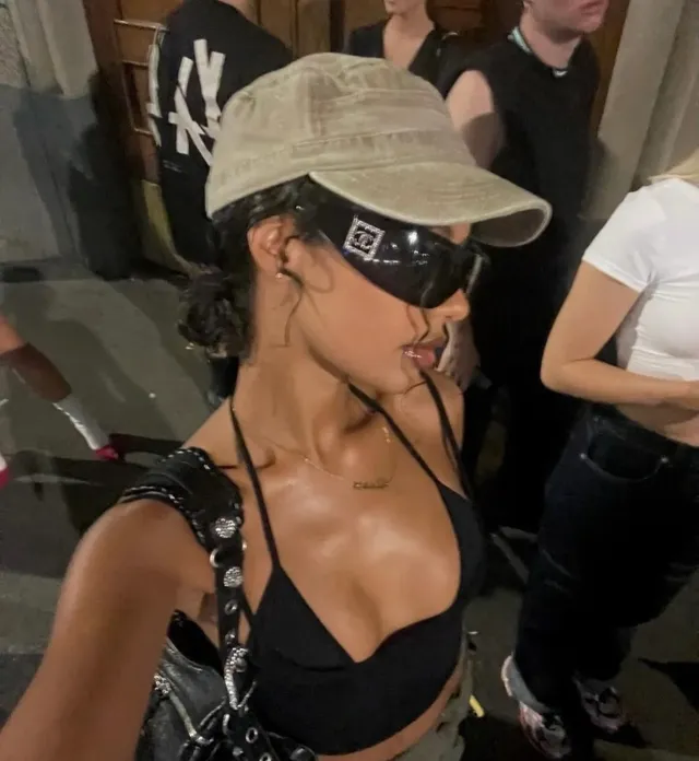 Chanel Black Silver Oversized Shield Acetate Frame Sunglasses 4