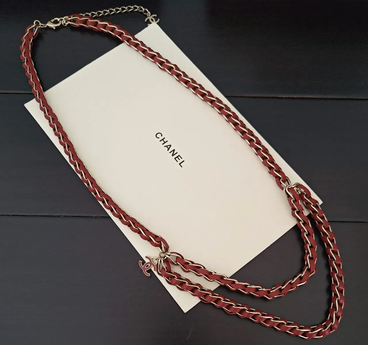 Chanel Braided Leather and Metal Chain Fashion Belt Bag 2