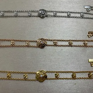 Chanel Camélia Triple-Chain Diamond-Accented Camellia Necklace