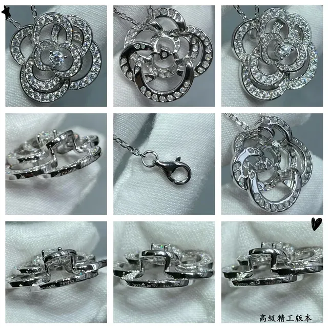 Collier pendentif fleur Camélia Chanel Pavé 2