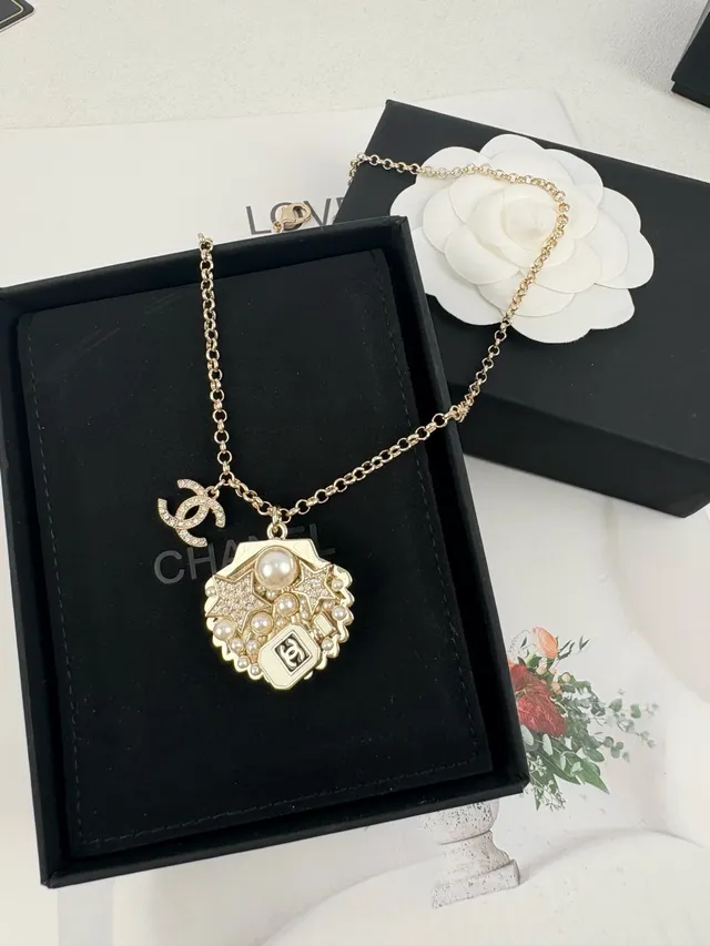 Chanel Camellia Pearl Star Pendant Necklace 2