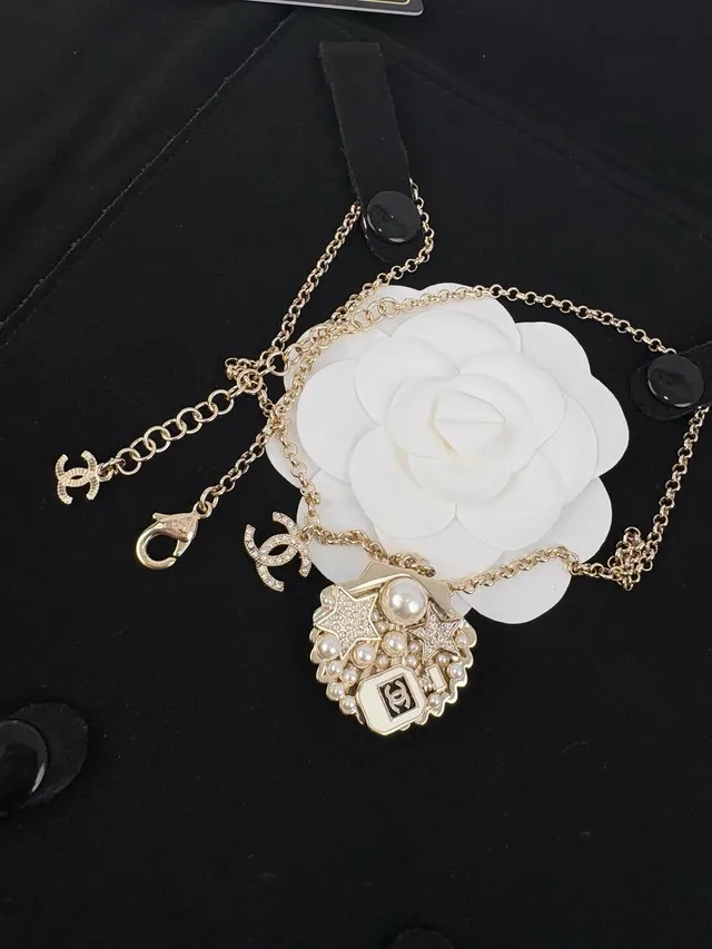 Chanel Camellia Pearl Star Pendant Necklace 6