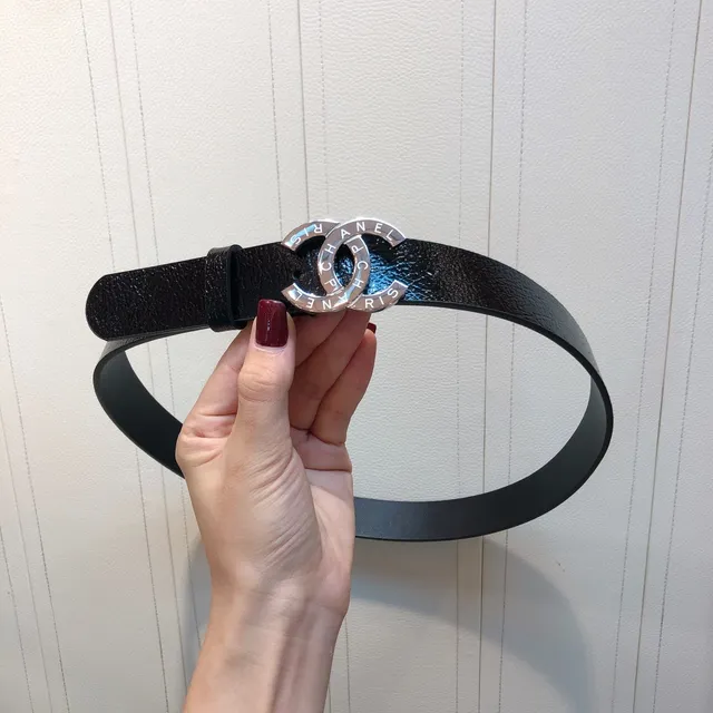Chanel CC Belt Black Textured Leather Belt 5