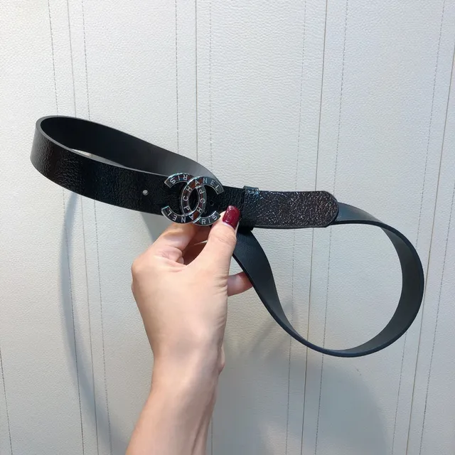 Chanel CC Belt Black Textured Leather Belt 6