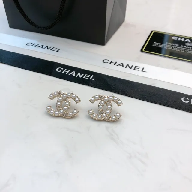 Chanel CC Broche Perle et Cristal Doré Broche 6