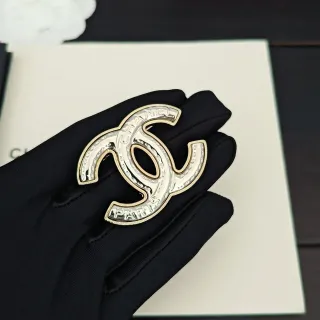 Chanel CC Brooch Silver and Gold-Tone Metal Brooch