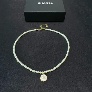 Chanel CC मोती हार White Gold Strand Hardware Necklace