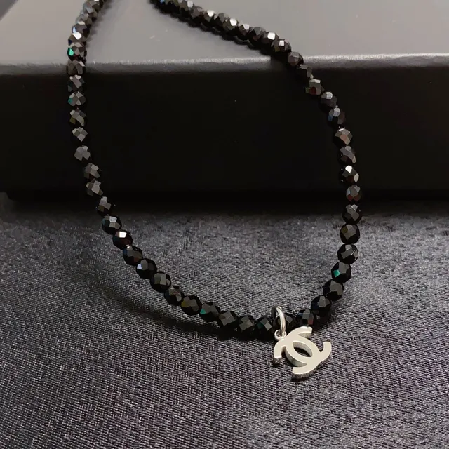 Chanel CC Pendant Beaded Choker Necklace 5