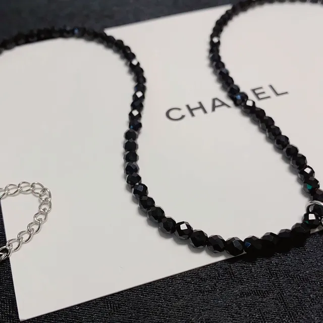 Chanel CC Pendant Beaded Choker Necklace 6