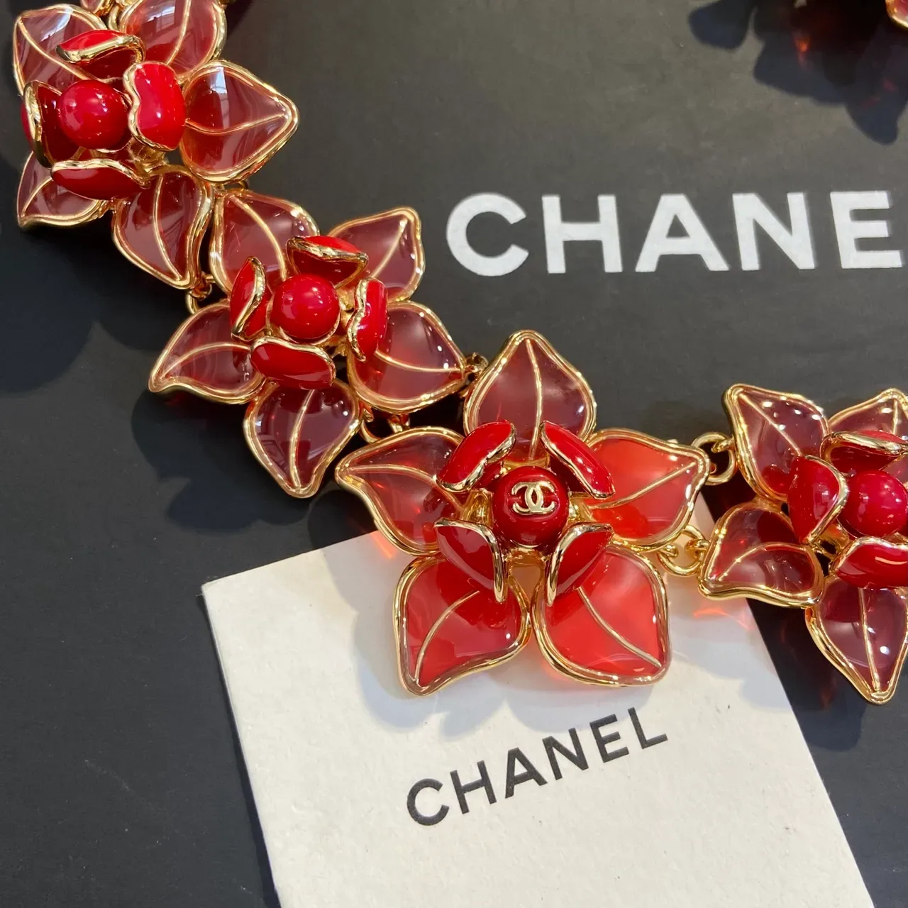 Chanel Floral Enamel and Stone Choker Necklace 4