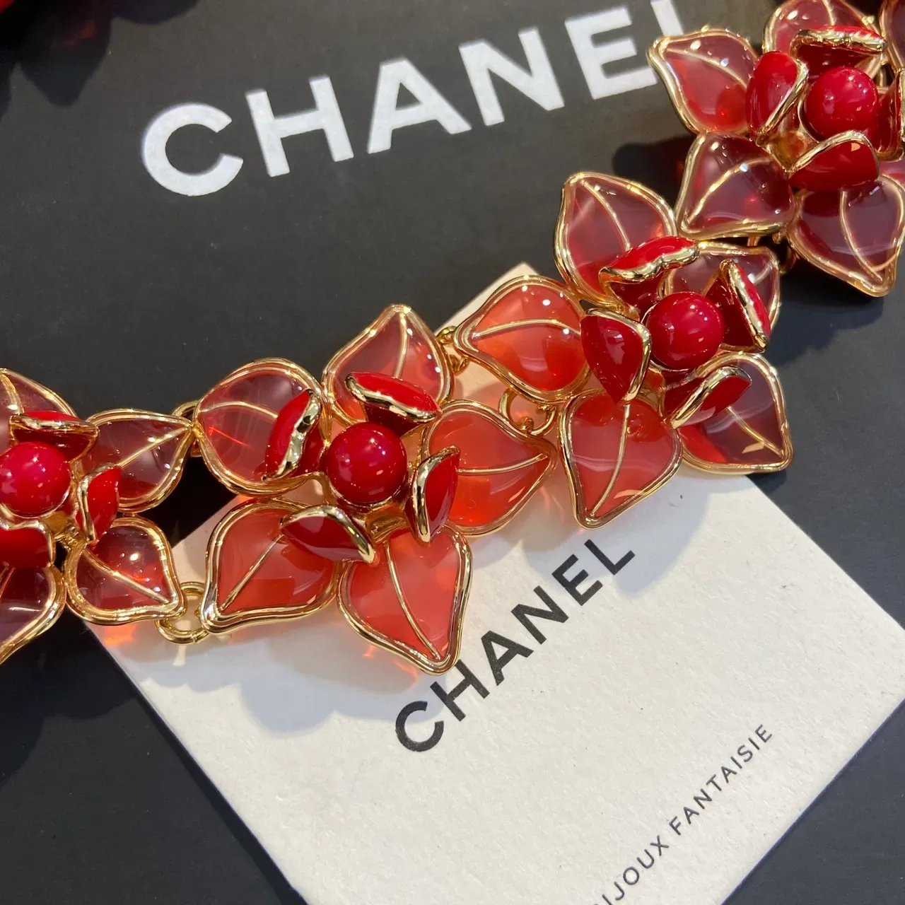 Chanel Floral Enamel and Stone Choker Necklace 5