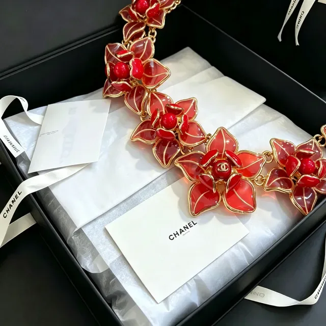 Chanel Floral Enamel and Stone Choker Necklace 6