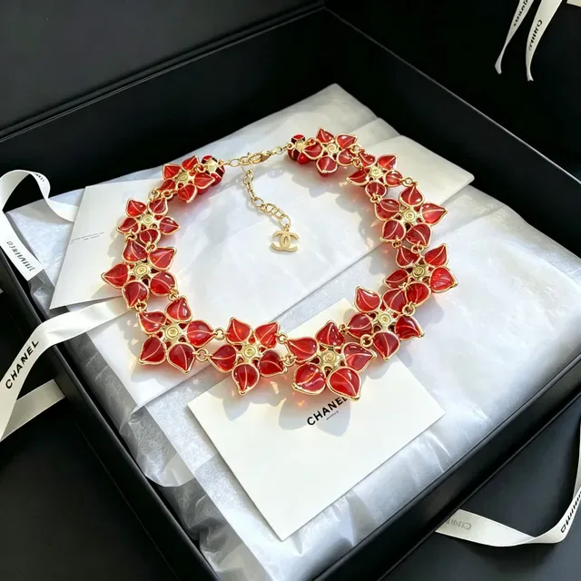 Chanel Floral Enamel and Stone Choker Necklace 7