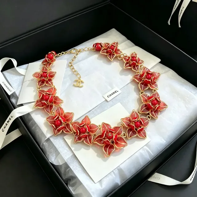 Chanel Floral Enamel and Stone Choker Necklace 10