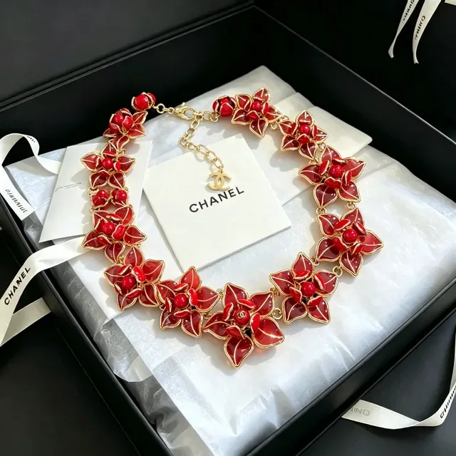 Chanel Floral Enamel and Stone Choker Necklace 11