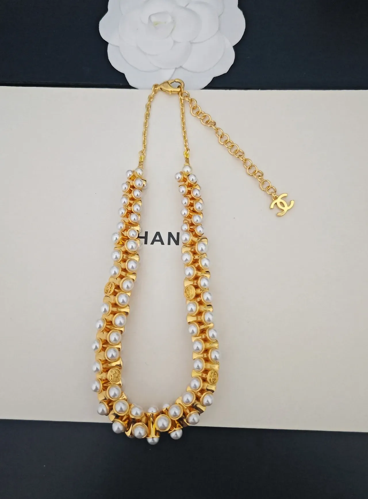 Chanel Gold-Tone Double-Row Pearl Bracelet 4