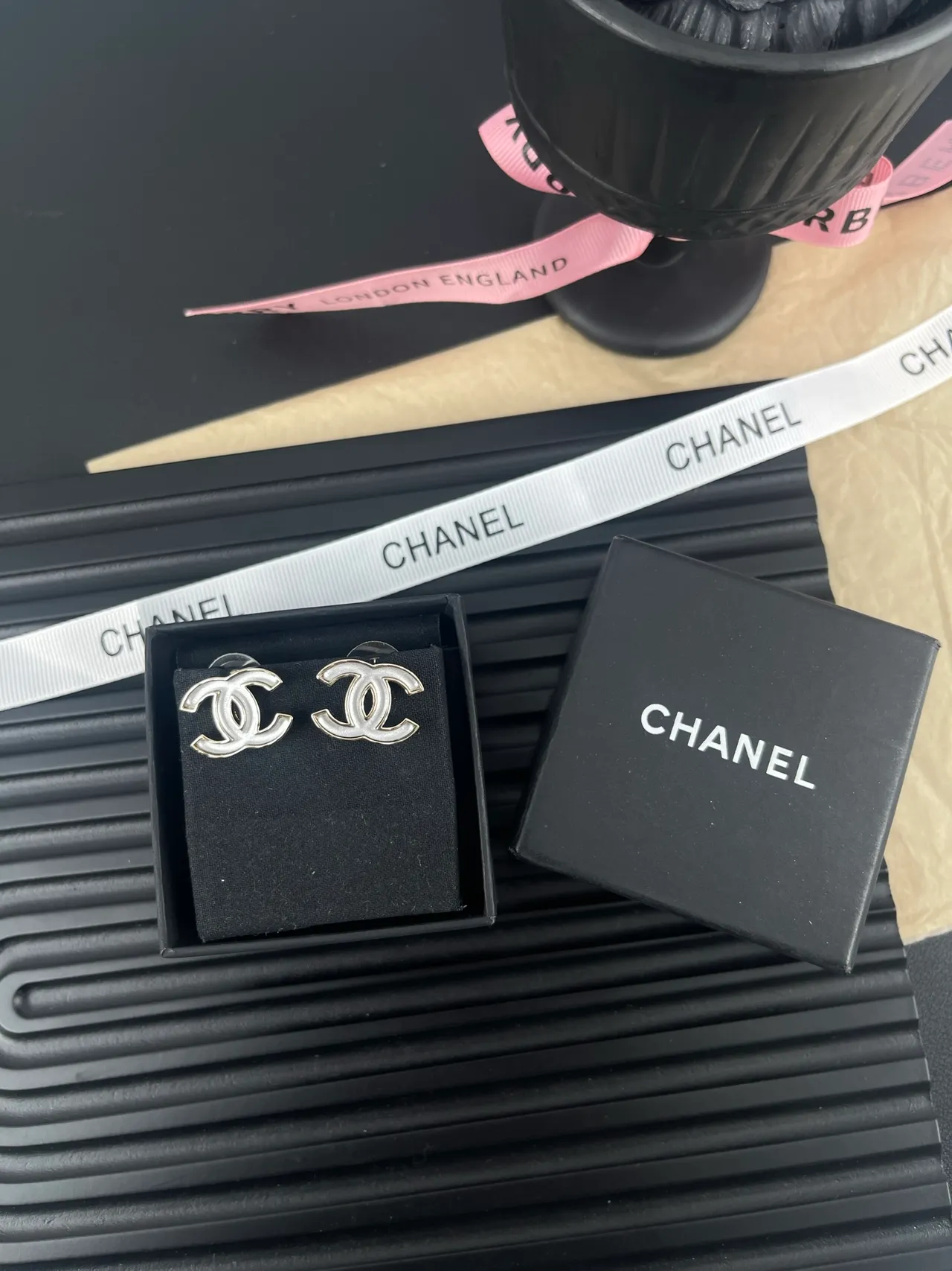 Chanel Interlocking CC Stud Earrings 4