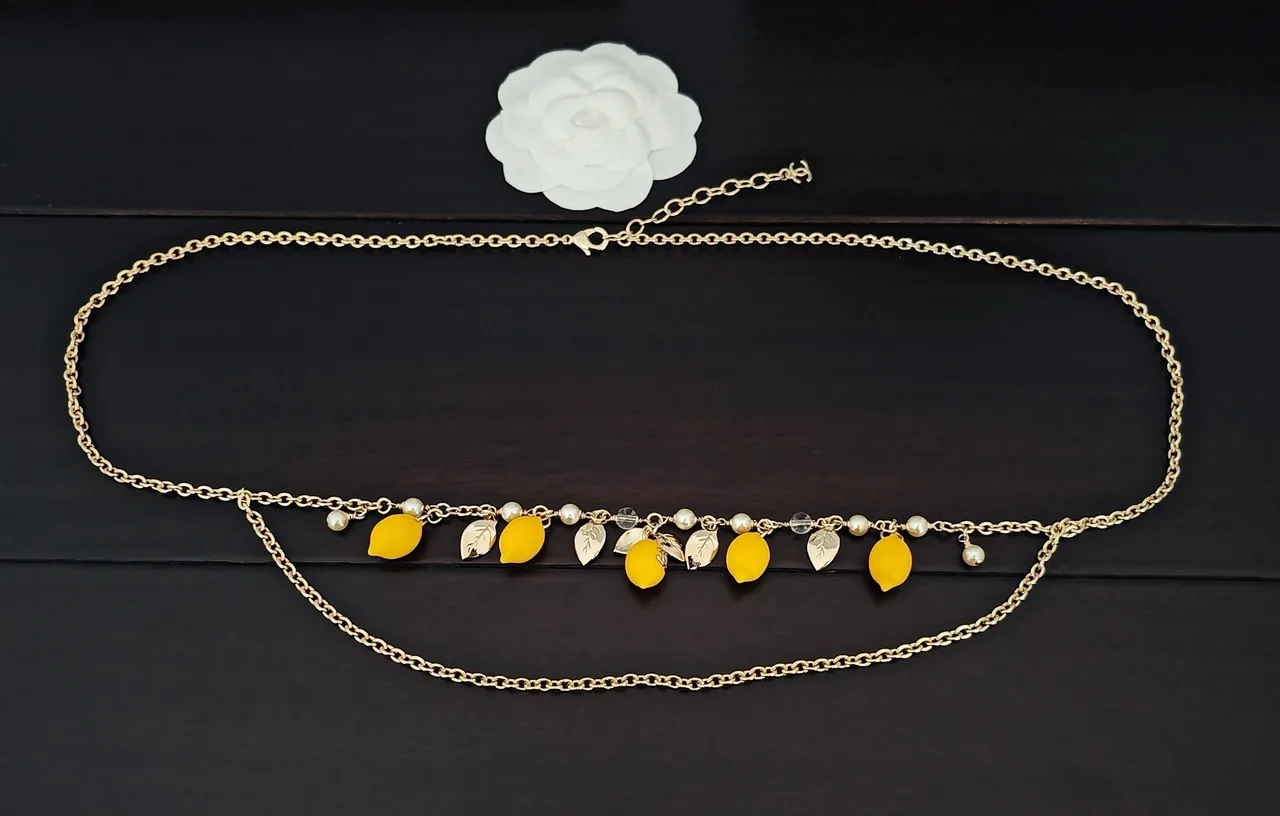 Chanel Lemon Motif Gold-Tone Chain Necklace 2