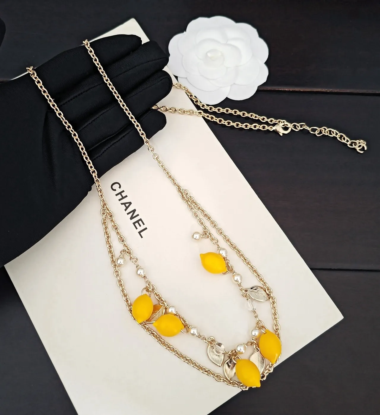 Chanel Lemon Motif Gold-Tone Chain Necklace 3