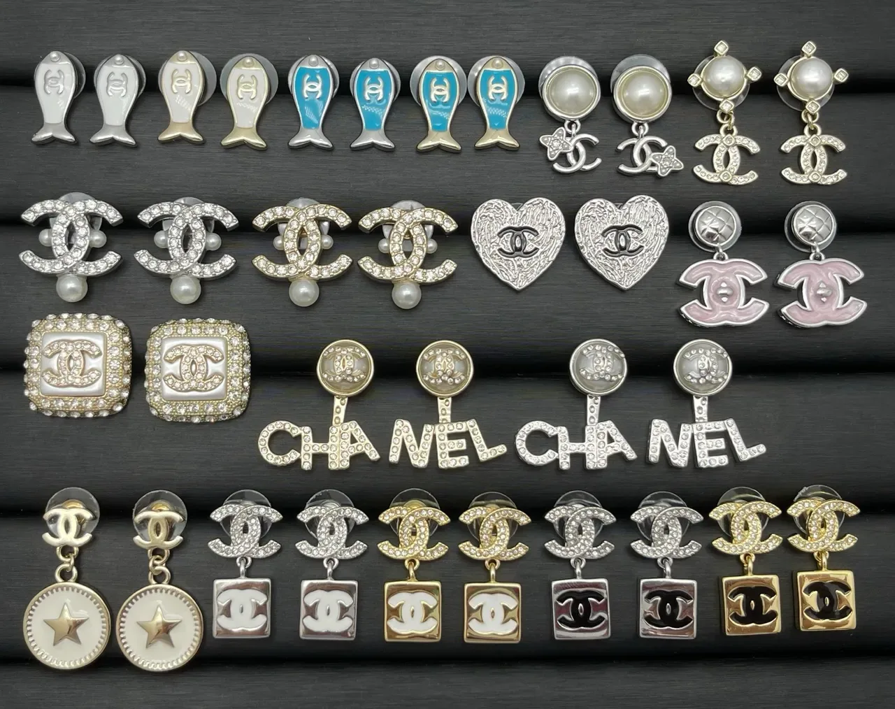 Chanel Logo-Embellished Pearl and Crystal Earrings 5