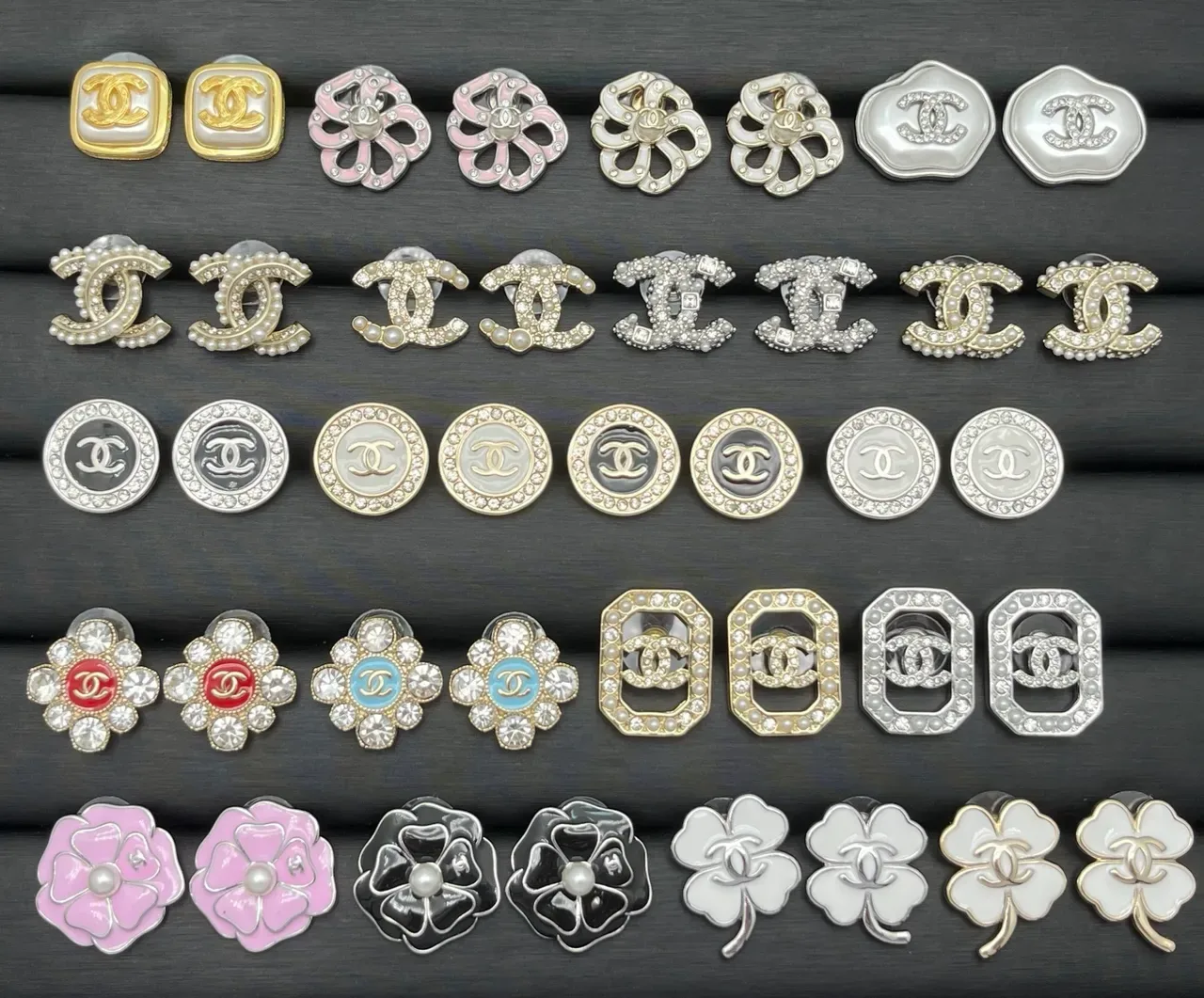 Chanel Logo-Embellished Pearl and Crystal Earrings 6