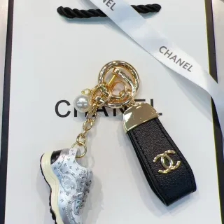 Chanel Sneaker Charm Silver Black Miniature Quilted CC Monogram Handbag