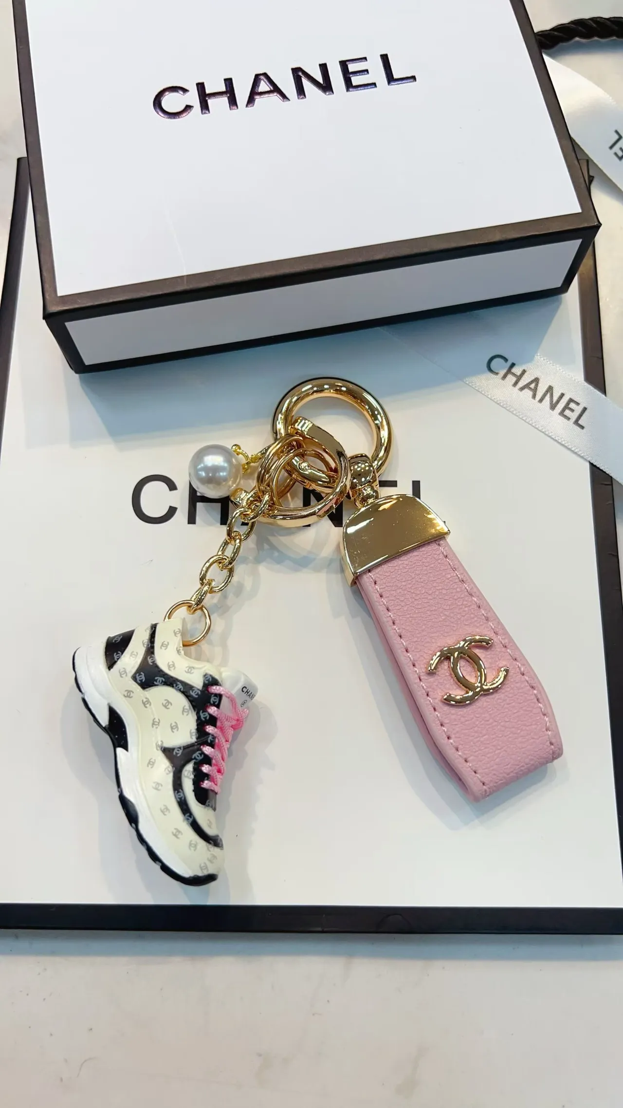 Chanel Sneaker Charm Silver Black Miniature Quilted CC Monogram Handbag 4