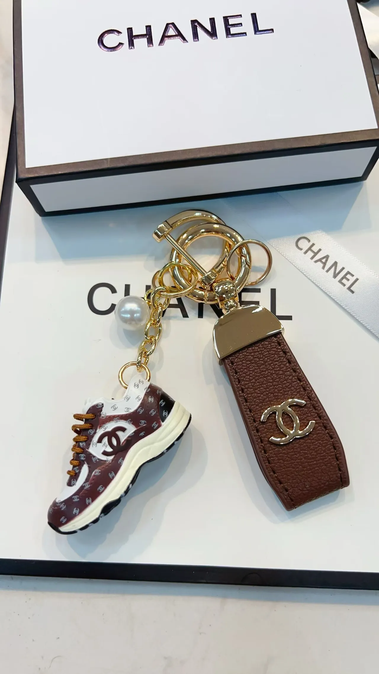 Chanel Sneaker Charm Silver Black Miniature Quilted CC Monogram Handbag 7