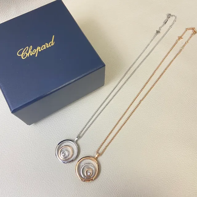 Chopard Collier de deux tons or et argent avec pendentif spirale double rotatif 2