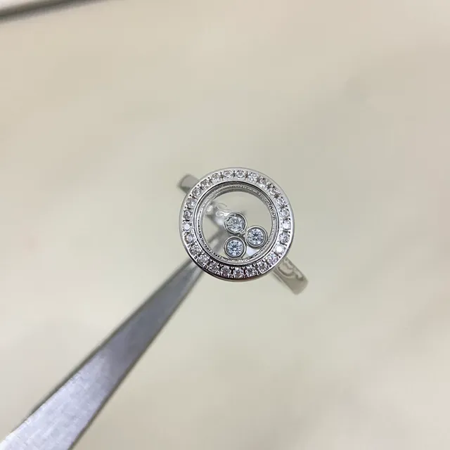 Chopard Happy Diamonds রোজ গোল্ড প্যাভে বেজেল রোটেটিং ডিস্ক রিং 5