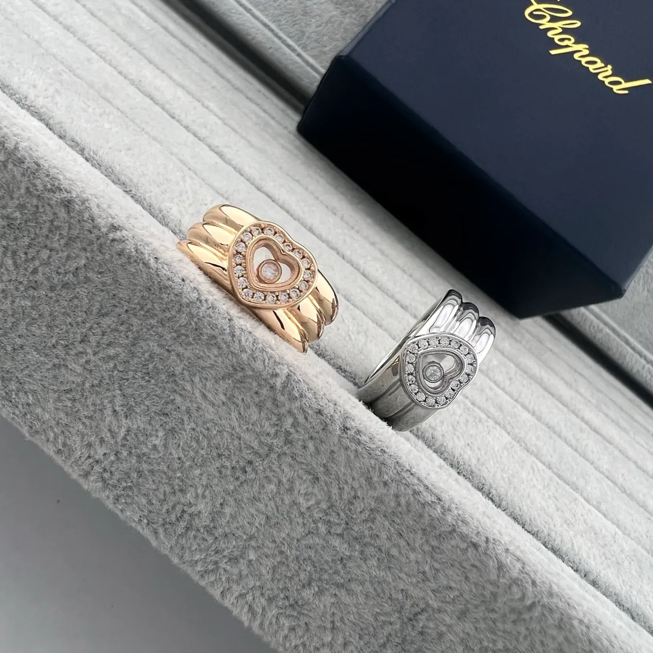 Chopard Happy Hearts হৃদয়াকার Pavé ডায়মন্ড আংটি 4