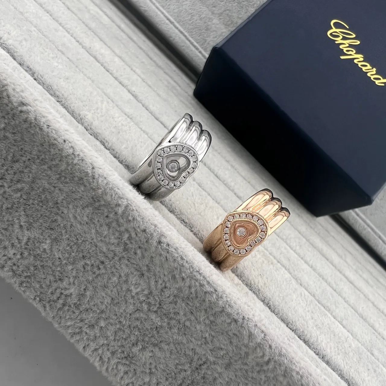 Chopard Happy Hearts হৃদয়াকার Pavé ডায়মন্ড আংটি 5