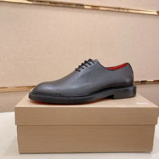 Christian Louboutin Black Pebbled Leather Oxford Shoes