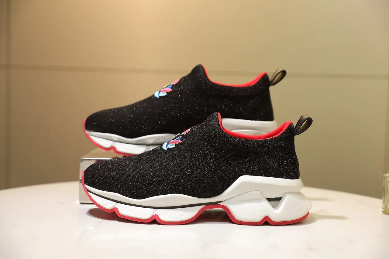 Christian Louboutin Baskets Chunky Slip-On à paillettes brodées 5