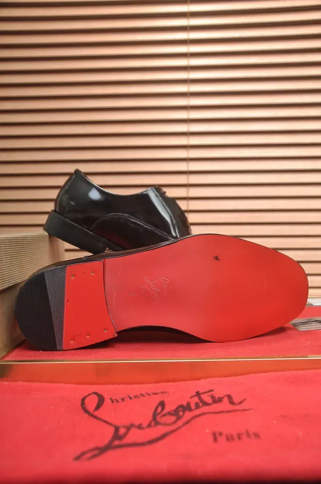 Christian Louboutin Glossy Black Cap-Toe Oxford Shoes 3