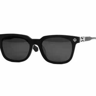 Chrome Hearts Black Silver Matte Acetate Rectangular Softened Corners Sunglasses