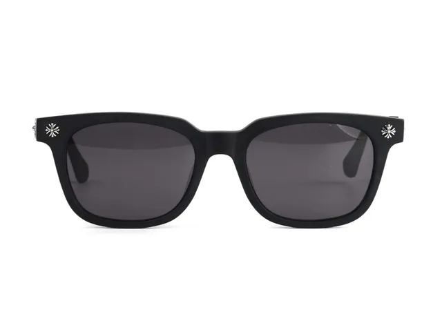 Chrome Hearts Black Silver Matte Acetate Rectangular Softened Corners Sunglasses 8
