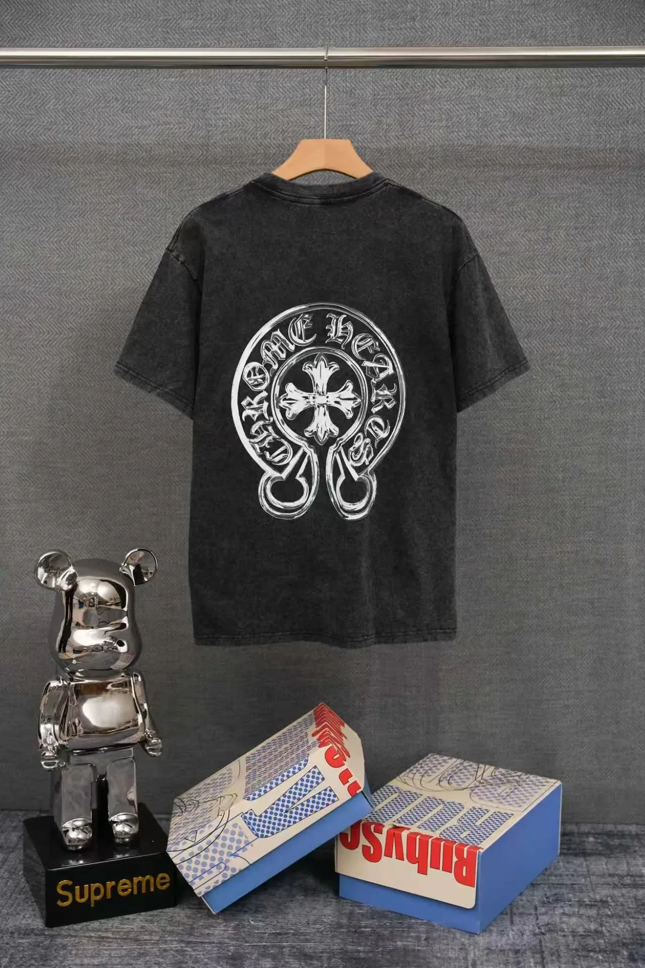 Chrome Hearts Cross Logo Washed Black T-Shirt 2