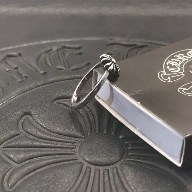Chrome Hearts Bague Motif Floral Argent Noir 7