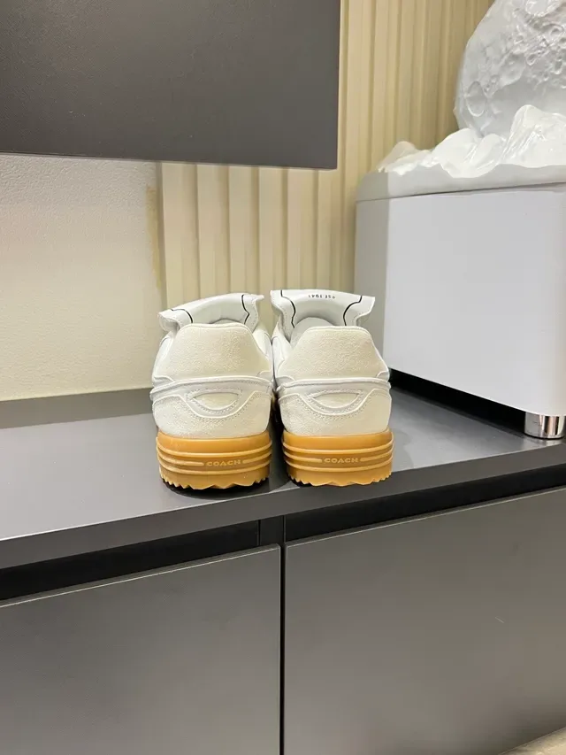 Coach C Logo White and Gum Lifestyle Sneakers 2