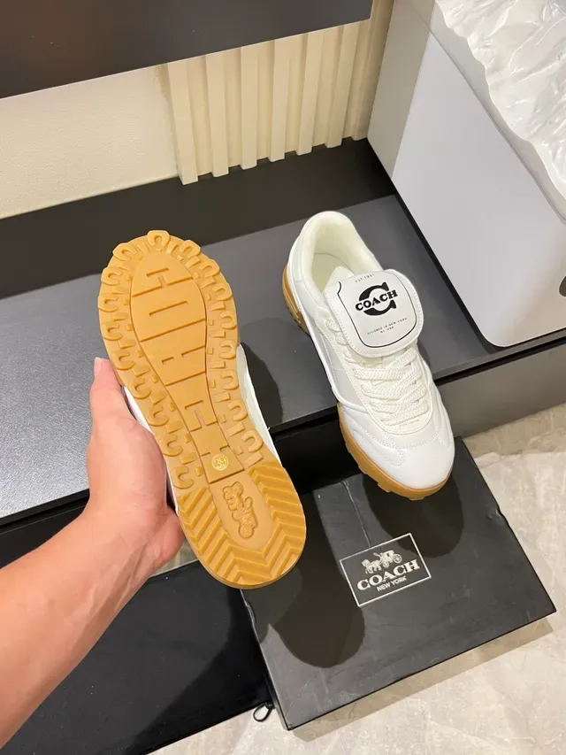Coach C Logo White and Gum Lifestyle Sneakers 3