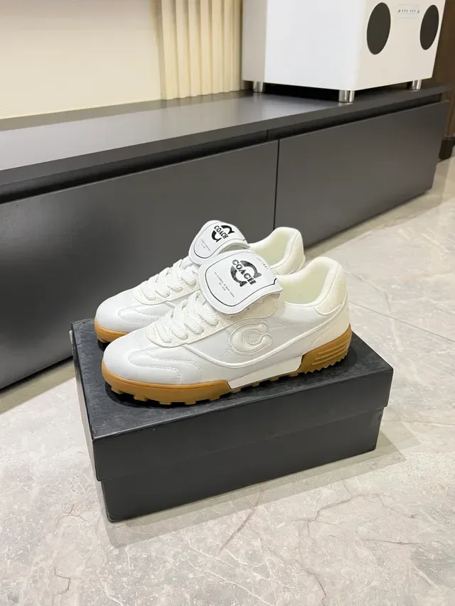 Coach C Logo White and Gum Lifestyle Sneakers 4